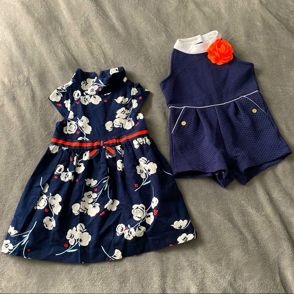 Janie and Jack Dress and Romper Bundle Sz 12-18 Months EUC